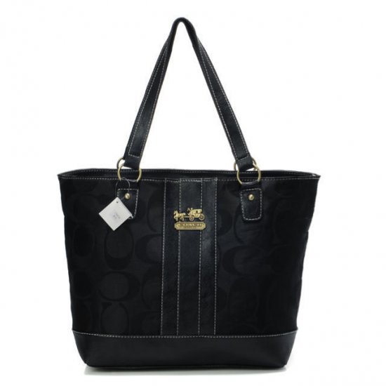 Coach Legacy Logo In Monogram Medium Black Totes BPS | Women